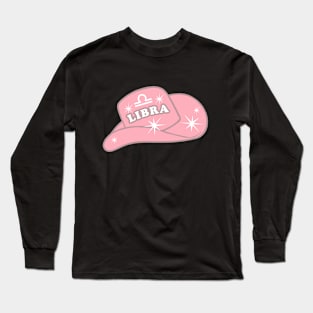 Libra - Pink Cowgirl Hat Zodiac Sign Long Sleeve T-Shirt